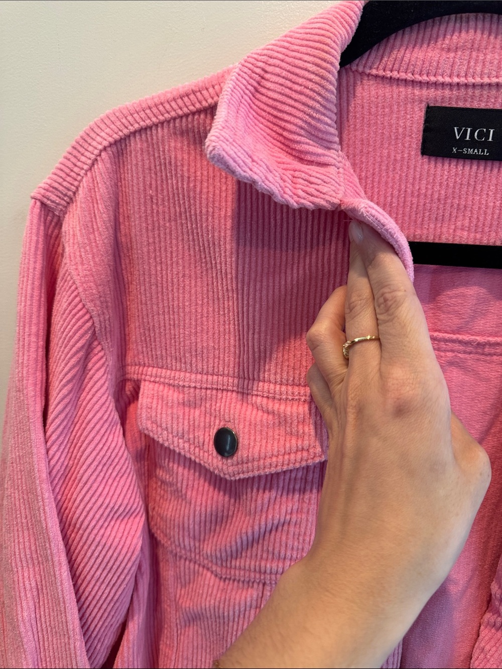 VICI Pink Corduroy Cropped Trucker Jacket - Picture 6 of 7